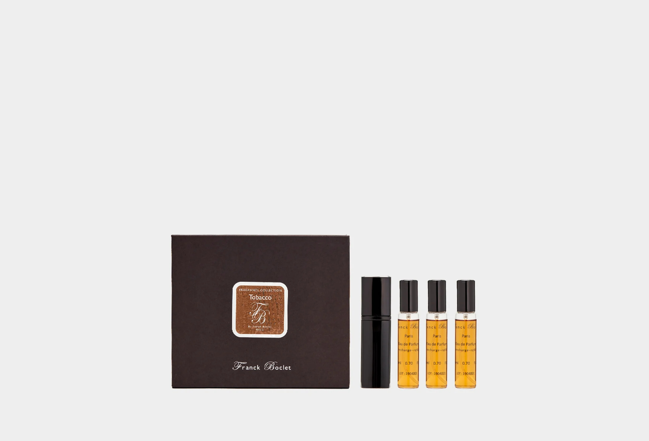 FRANCK BOCLET tabacco (mini spays + 3 refill bottled EDP 20ML)